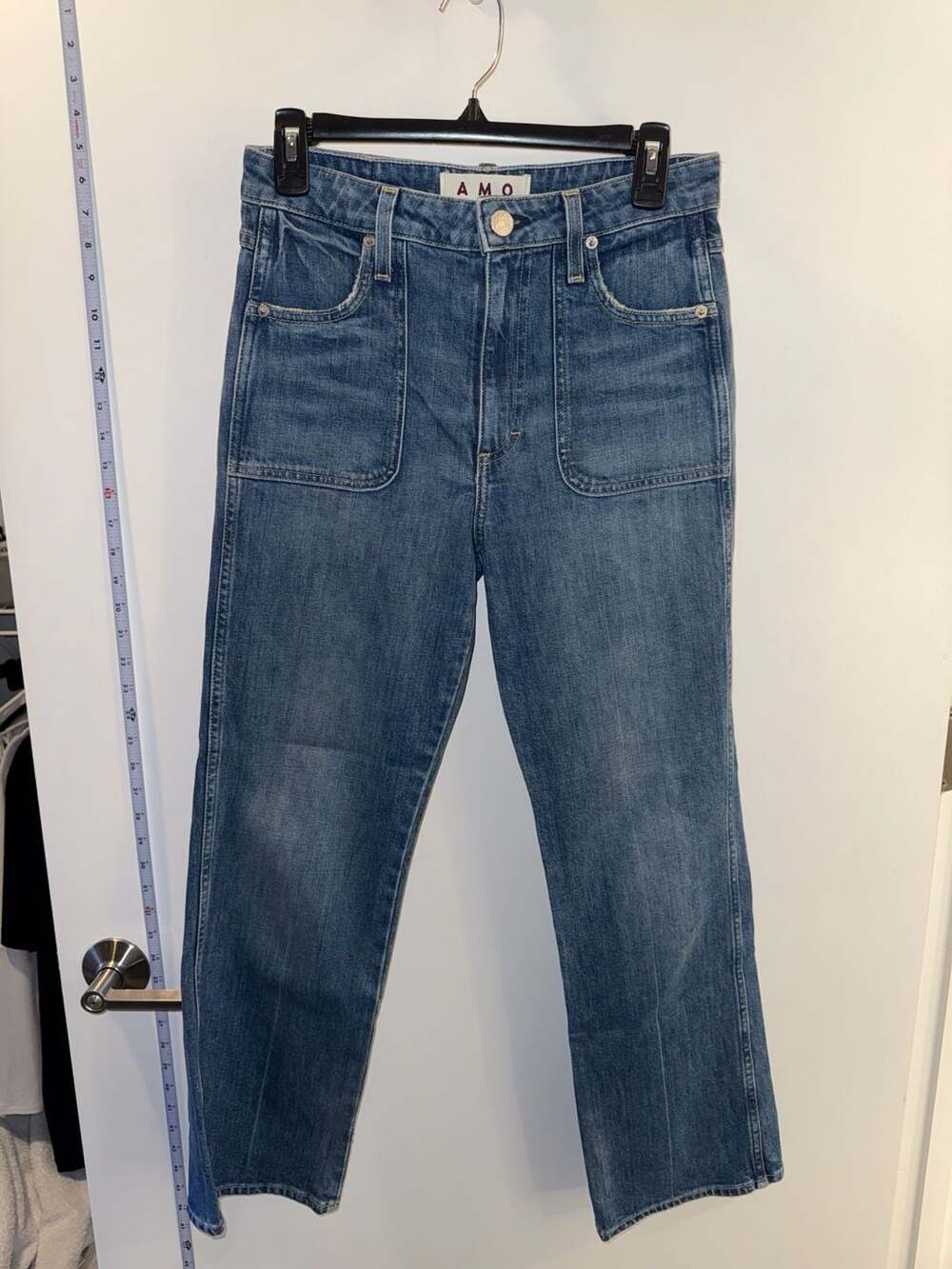 AMO Abigail Peaceful High Rise Patch Pocket Jeans Size 27